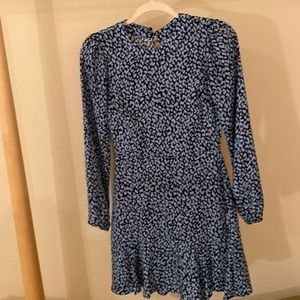 Blue and black cheetah dress